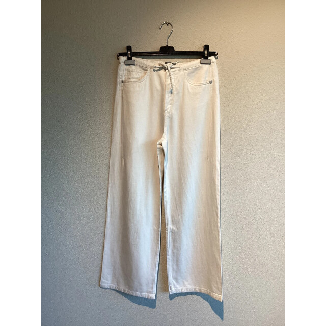 Geisha 61303-10 718 jeans wide elastic waist co/li ecru bleached cotton/linnen 61303-10 718 large