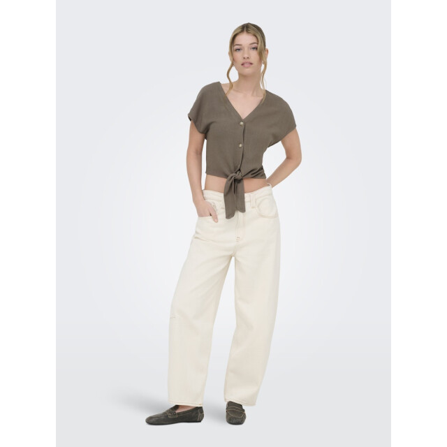 Only Onlsiesta ss knot lin bl shirt pnt noos taupe 4319.77.0008 large