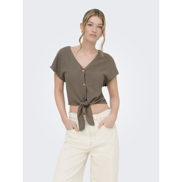 Only Onlsiesta ss knot lin bl shirt pnt noos taupe 4319.77.0008 large