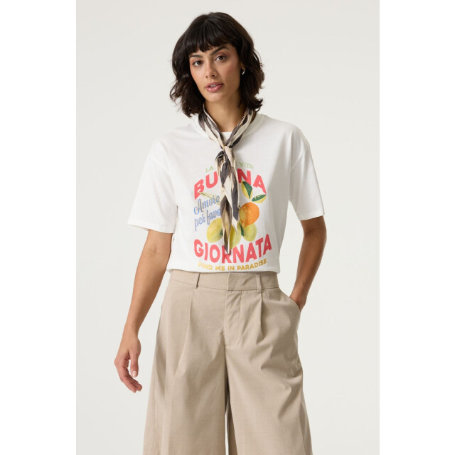 Garcia Jeans dames tops t-shirts 4339.02.0136 off-white 4339.02.0136 large