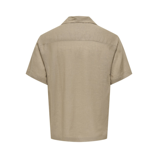 Only & Sons Onslaurence linen resort collar ss taupe 5319.77.0002 large