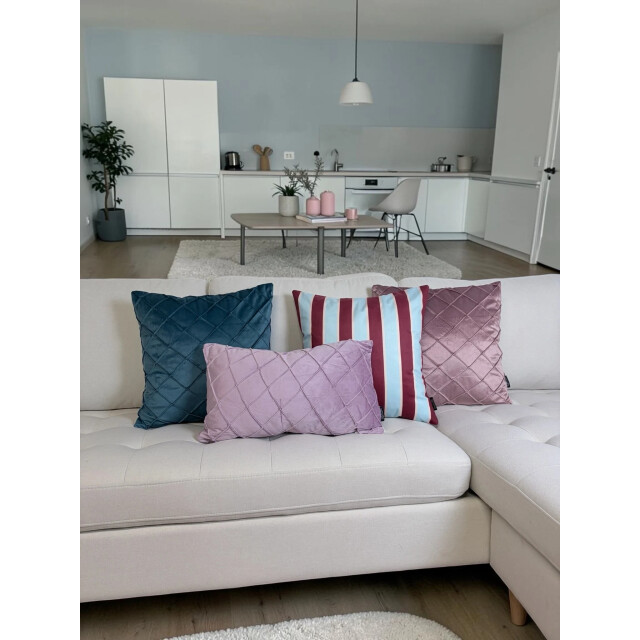 NOVÉE Sierkussen velvet cross oudroze | 45x45 cm | velvet/polyester 3637870 large