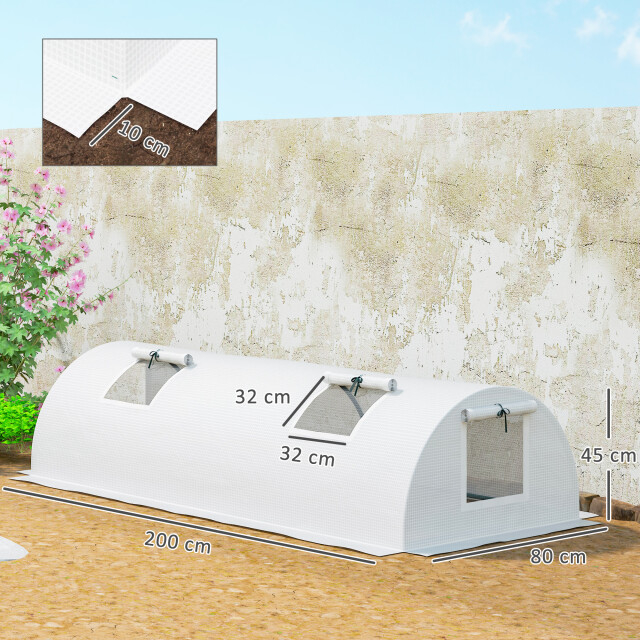 4goodz Foliekas tunnelkas met gaasvenster 200x80x45 cm - 3601085 large