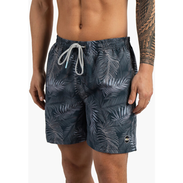 Happy Shorts Heren zwemshort palmbladeren print blauwgrijs HS-SW-1292 large