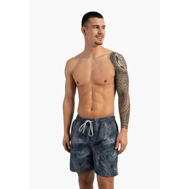 Happy Shorts Heren zwemshort palmbladeren print blauwgrijs HS-SW-1292 large