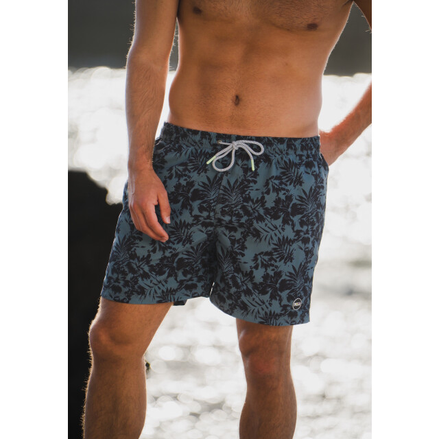 Happy Shorts Heren zwemshort gebloemd print blauwgroen HS-SW-1294 large