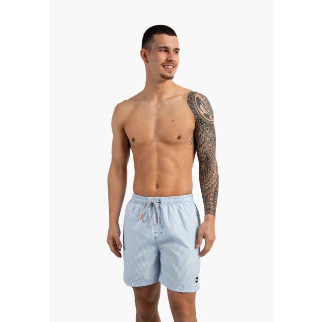 Happy Shorts Heren zwemshort lichtblauw gestreept HS-SW-1297 large