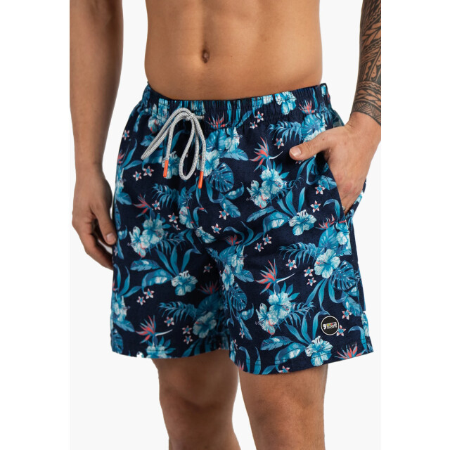 Happy Shorts Heren zwemshort blauw gebloemd HS-SW-1289 large