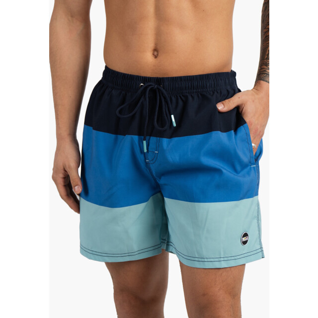 Happy Shorts Heren zwemshort colorblock print blauw HS-SW-1288 large