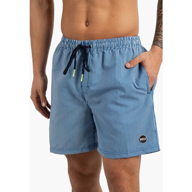 Happy Shorts Heren zwemshort donkerblauw gestreept HS-SW-1303 large