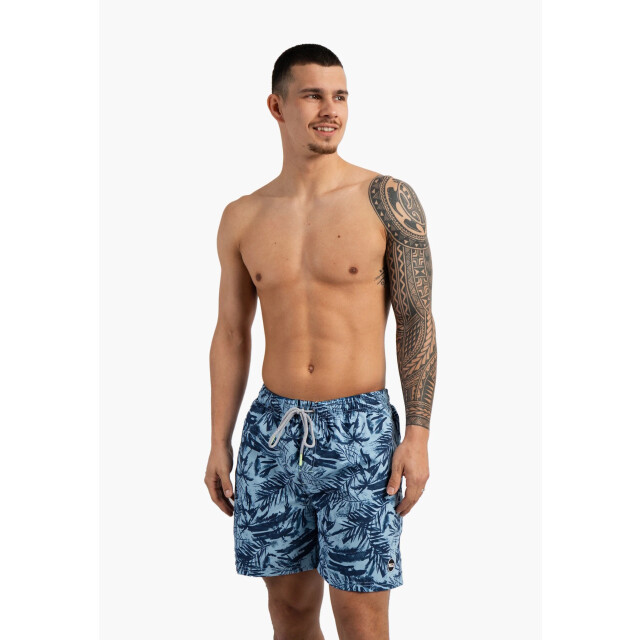Happy Shorts Heren zwemshort palmbladeren print blauw HS-SW-1285 large