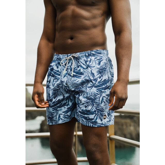 Happy Shorts Heren zwemshort palmbladeren print blauw HS-SW-1285 large