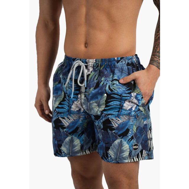 Happy Shorts Heren zwemshort gebloemde jungle print blauw HS-SW-1283 large