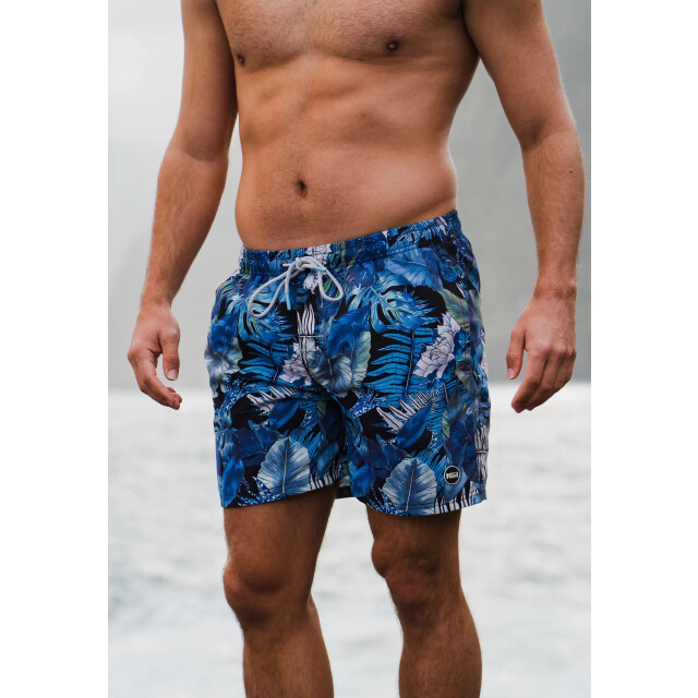 Happy Shorts Heren zwemshort gebloemde jungle print blauw HS-SW-1283 large