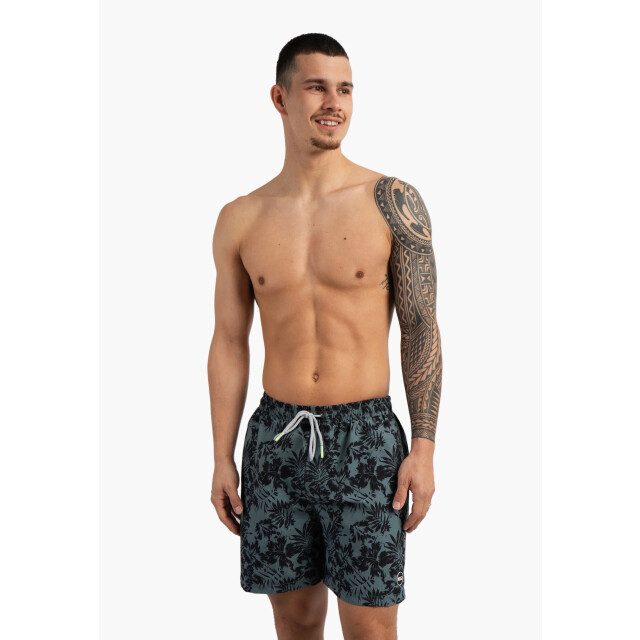 Happy Shorts Heren zwemshort gebloemd print blauwgroen HS-SW-1294 large