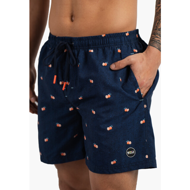 Happy Shorts Heren zwemshort donkerblauw manderijn fruit print HS-SW-1291 large
