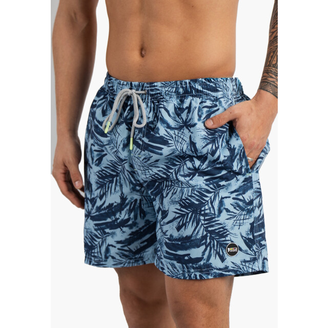 Happy Shorts Heren zwemshort palmbladeren print blauw HS-SW-1285 large