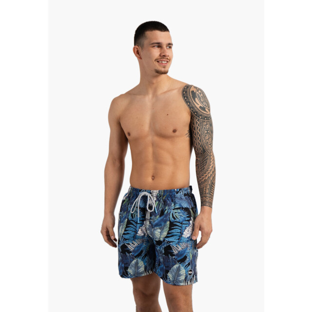 Happy Shorts Heren zwemshort gebloemde jungle print blauw HS-SW-1283 large