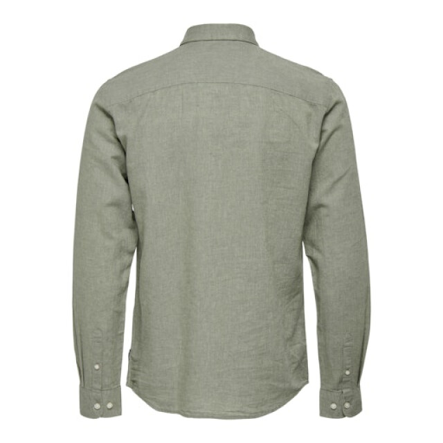 Only & Sons onscaiden ls solid linen shirt noos 22012321 swamp 05631.369.0120 large