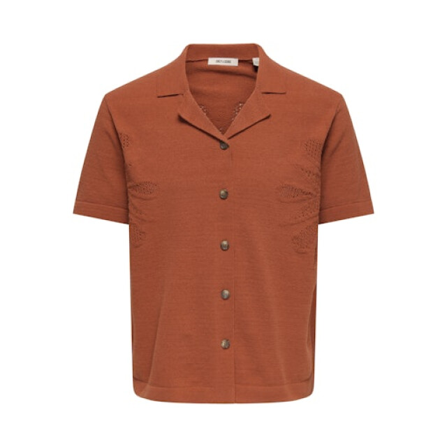 Only & Sons onsjam life reg ss shirt knit 22037745 burnt brick 05632.675.0254 large