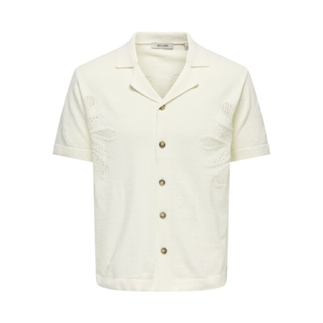 Only & Sons onsjam life reg ss shirt knit 22037745 egret 05632.198.0254 large