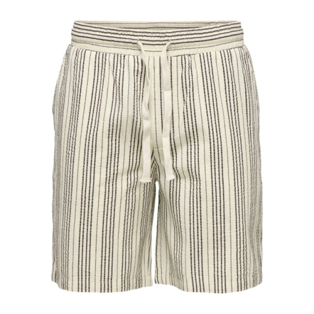 Only & Sons onscruz seersucker jogger shorts 22038002 antique white 05413.100.0003 large