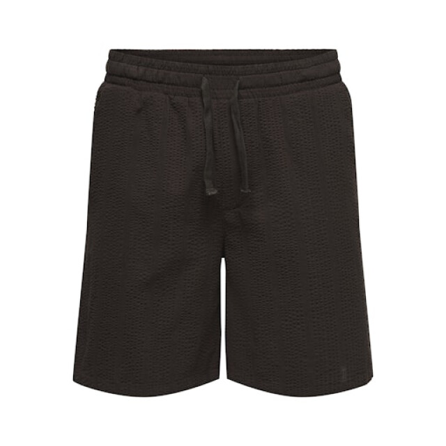 Only & Sons onscruz seersucker jogger shorts 22038002 black coffee 05413.882.0003 large