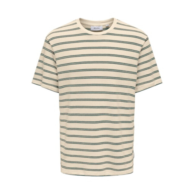 Only & Sons onsian reg ss stripe struct tee 22032819 mallard green 05011.369.0258 large