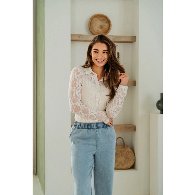 Geisha &co woman lotte lace blouse-ecru LOTTE-LACE large