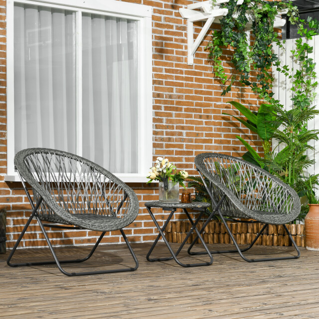 4goodz 3-delige tuinmeubelset met polyrattan stoelen - 3602780 large