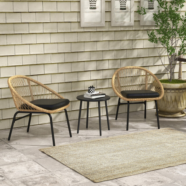 4goodz 3-delige tuinmeubelset met polyrattan stoelen - 3602781 large