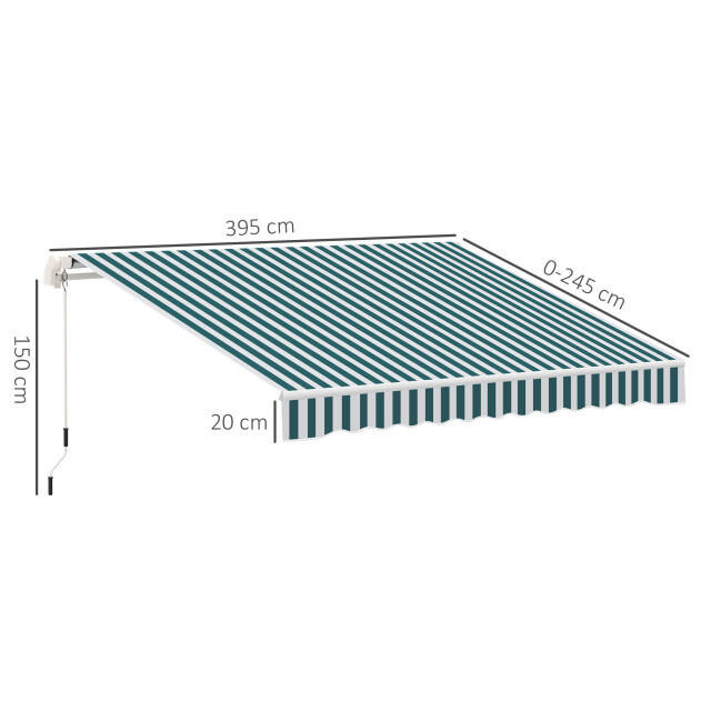 4goodz Zonneluifel, 3,95 x 2,45 m knikarm zonnescherm + groen 3602779 large