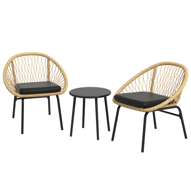 4goodz 3-delige tuinmeubelset met polyrattan stoelen - 3602781 large
