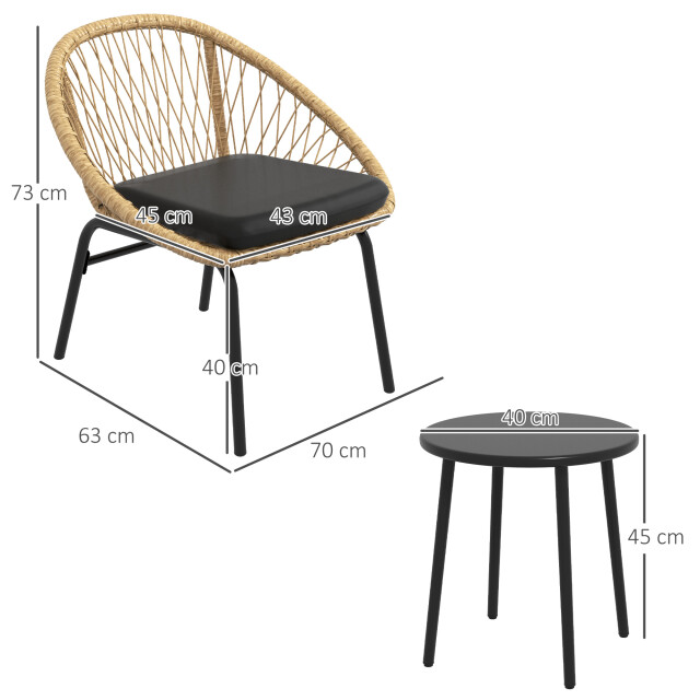 4goodz 3-delige tuinmeubelset met polyrattan stoelen - 3602781 large