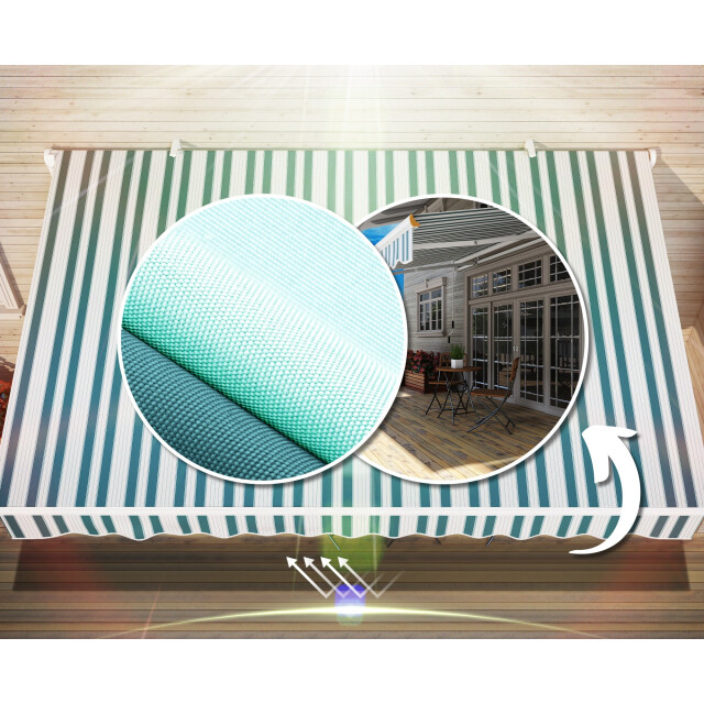 4goodz Zonneluifel, 3,95 x 2,45 m knikarm zonnescherm + groen 3602779 large