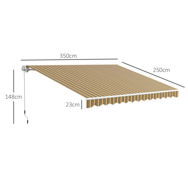4goodz Zonneluifel 3,5 x 2,5 m knikarm zonnescherm grijs/geel 3602782 large