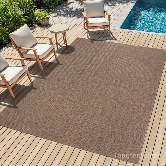 Muratap Sahara japandi buitenkleed jute-look weerbestendig vloerkleed zwart- 3604022 large