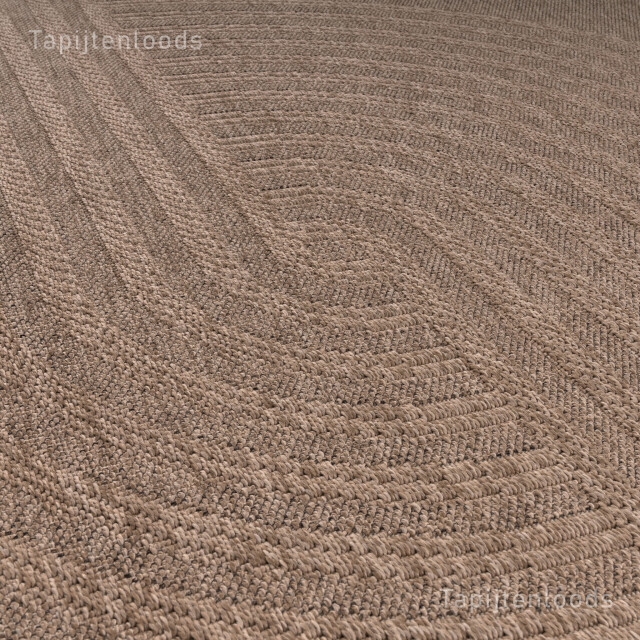 Muratap Sahara japandi rond buitenkleed jute-look weerbestendig vloerkleed zwart- 3604014 large