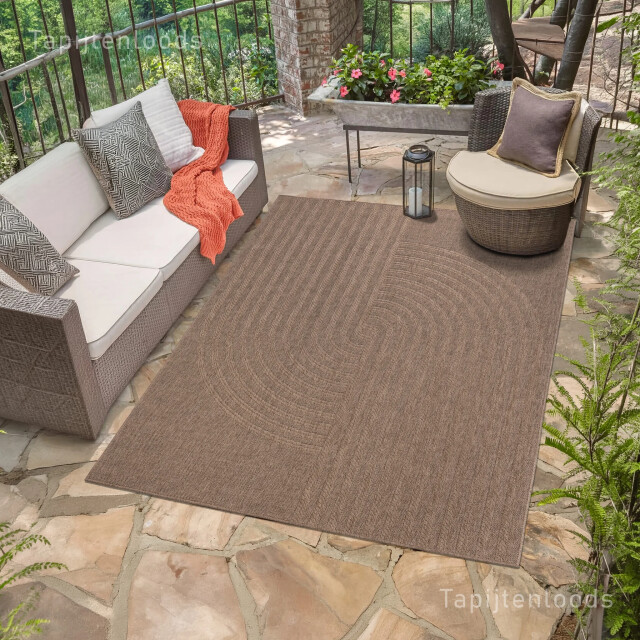 Muratap Sahara japandi buitenkleed jute-look weerbestendig vloerkleed zwart- 3604022 large