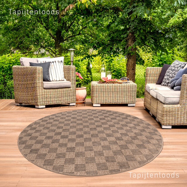 Muratap Sahara rond buitenkleed jute-look weerbestendig vloerkleed beige- 240 cm rond 3603957 large