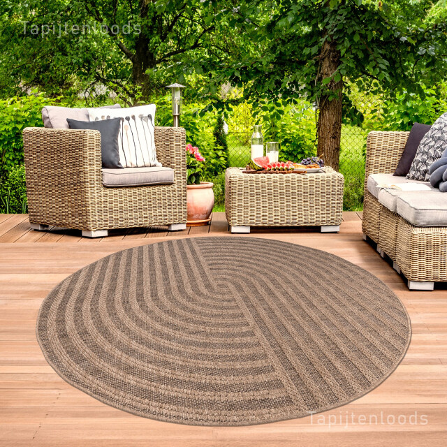 Muratap Sahara japandi rond buitenkleed jute-look weerbestendig vloerkleed 240 cm 3604004 large
