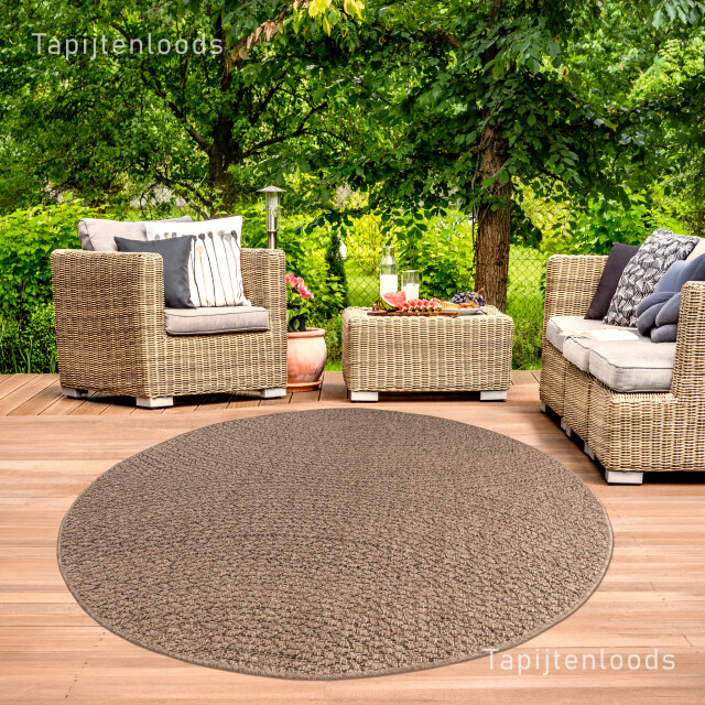 Muratap Sahara uni rond buitenkleed jute-look weerbestendig vloerkleed 240 cm 3603977 large