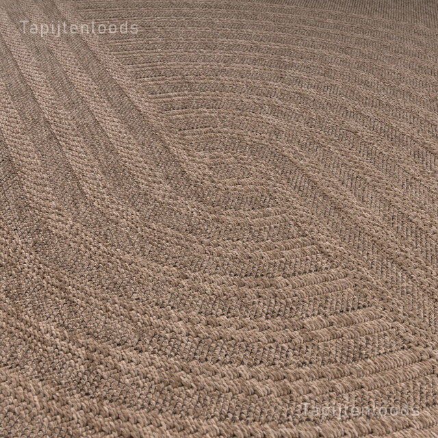 Muratap Sahara japandi rond buitenkleed jute-look weerbestendig vloerkleed zwart- 3604016 large