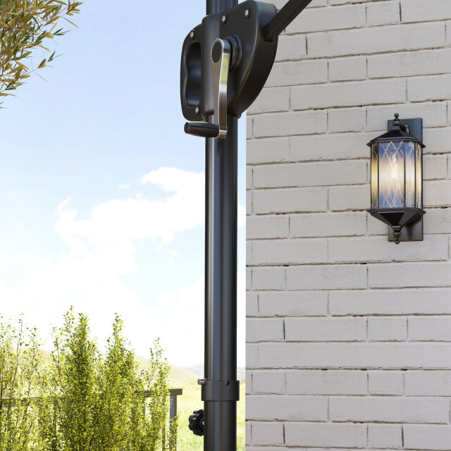 4goodz Zweefparasol vierkant 247 cm met parasolvoet kantelbaar en draaibaar - 3560444 large