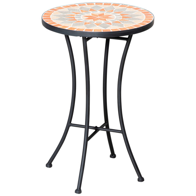 4goodz Bistrotafel mozaiektafel rond 35 cm -oranje/wit 3590316 large