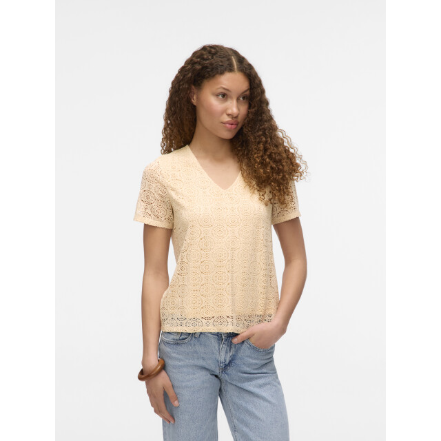 Vero Moda vmmaya ss v neck top jrs 10325037 birch 06011.198.0189 large