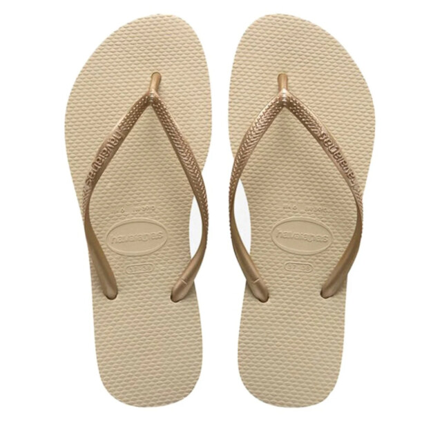 Havaianas slim | sand grey/light golde teenslippers dames 4000030.2719 large