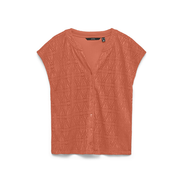 Vero Moda Vmmaya cs placket v-neck top jrs 10341413 large