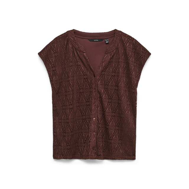 Vero Moda Vmmaya cs placket v-neck top jrs 10341413 large