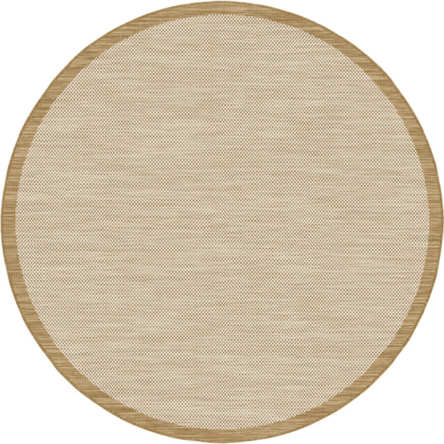 Muratap Buitenkleed brussels rond uni effen kader linnen 200 cm rond 3606369 large